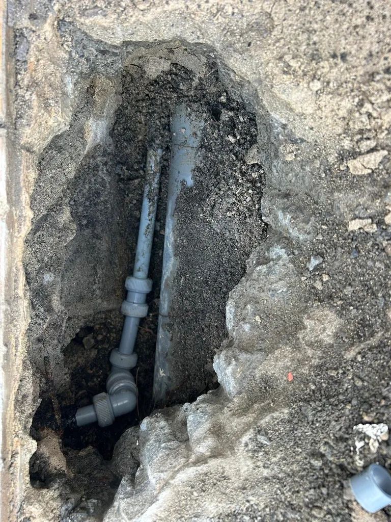 Repaired pipe with new fittings