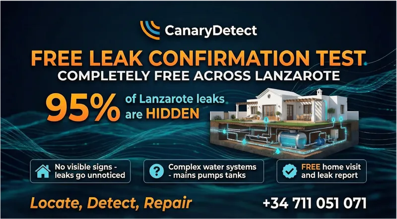 Free Leak Confirmation Test - 95% of Lanzarote leaks are hidden
