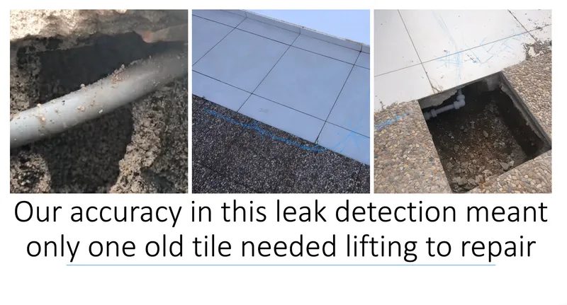 Before and after leak repair 1 - Pinpoint accuracy means minimal excavation