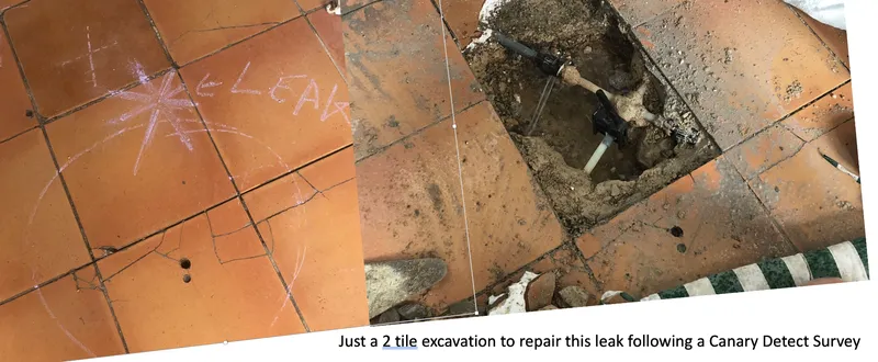Before and after leak repair 4 - Targeted repair with minimal disruption