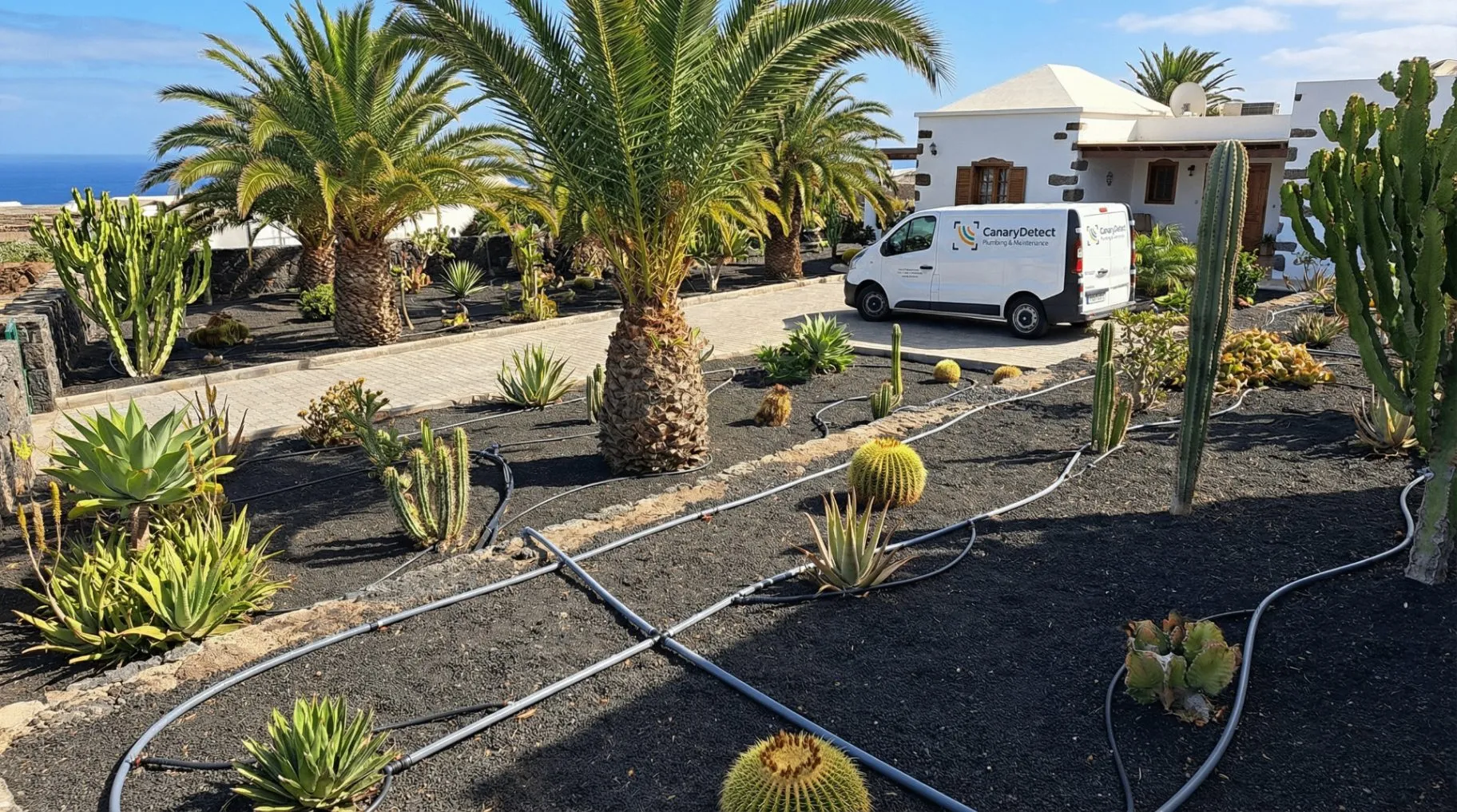 Canary Detect plumbing services van at Lanzarote villa